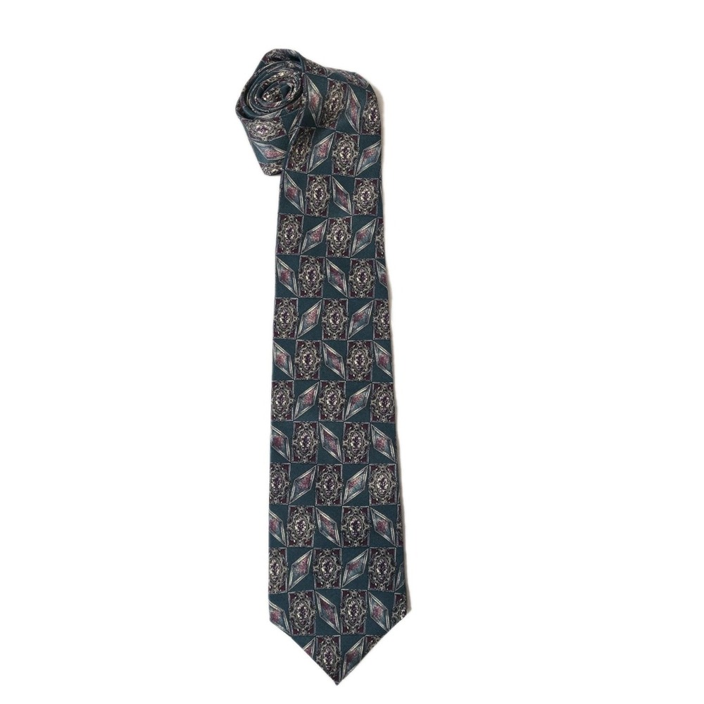 Vintage Bill Blass Paisley 100% Silk Tie Floral Squares